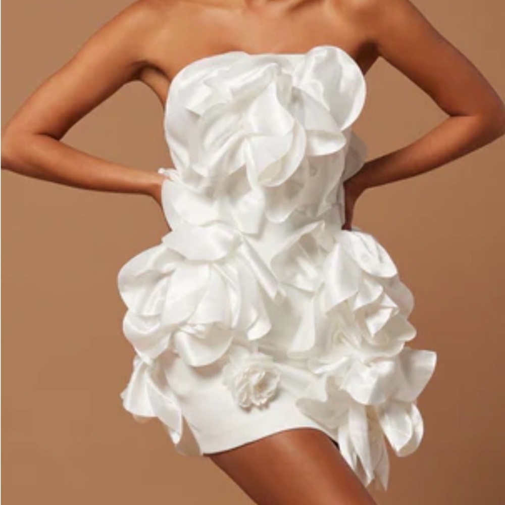 Fashion Nova White Ruffle Mini Dress